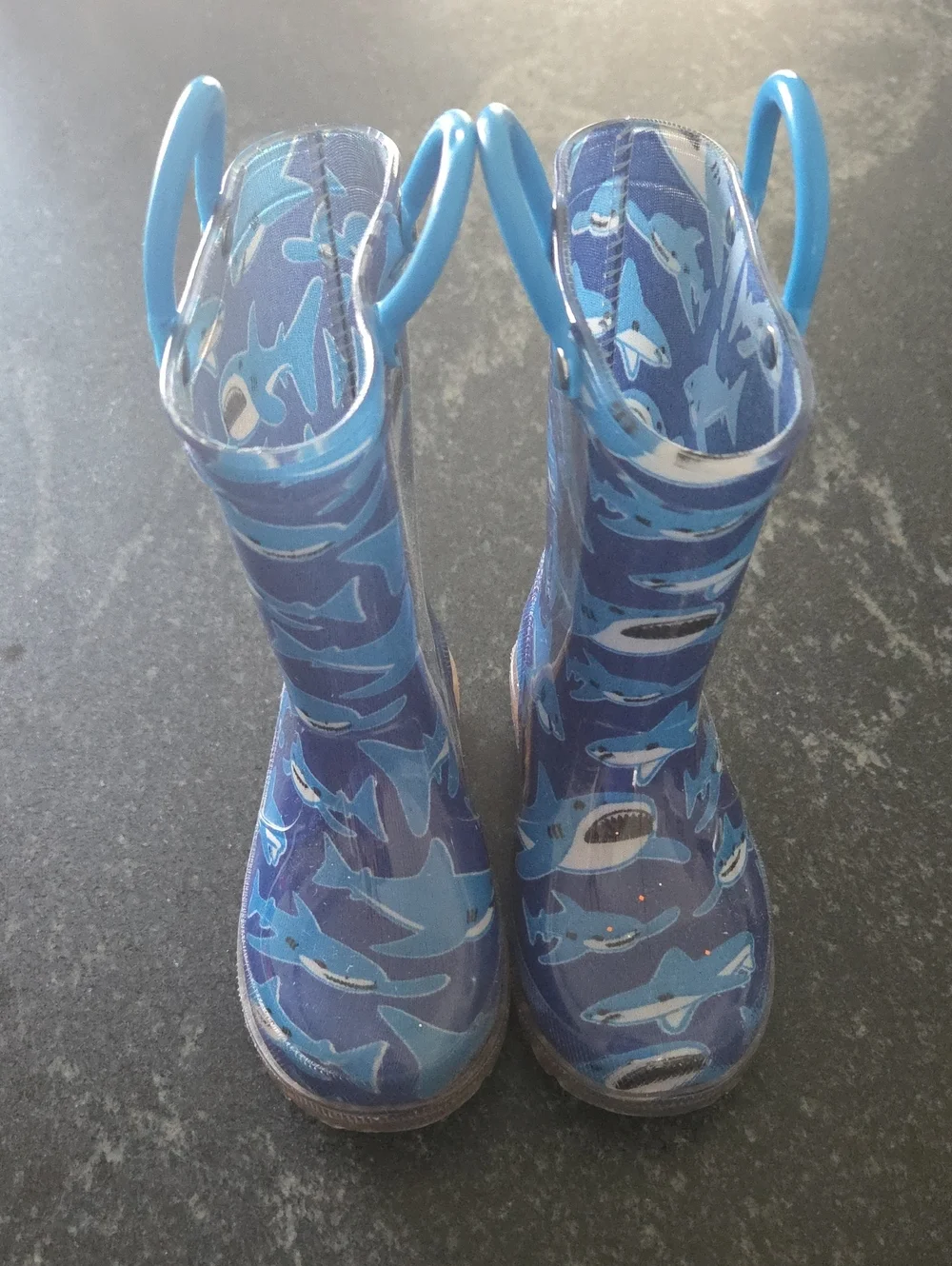 Kids Shark Print Rain Boots - Blue